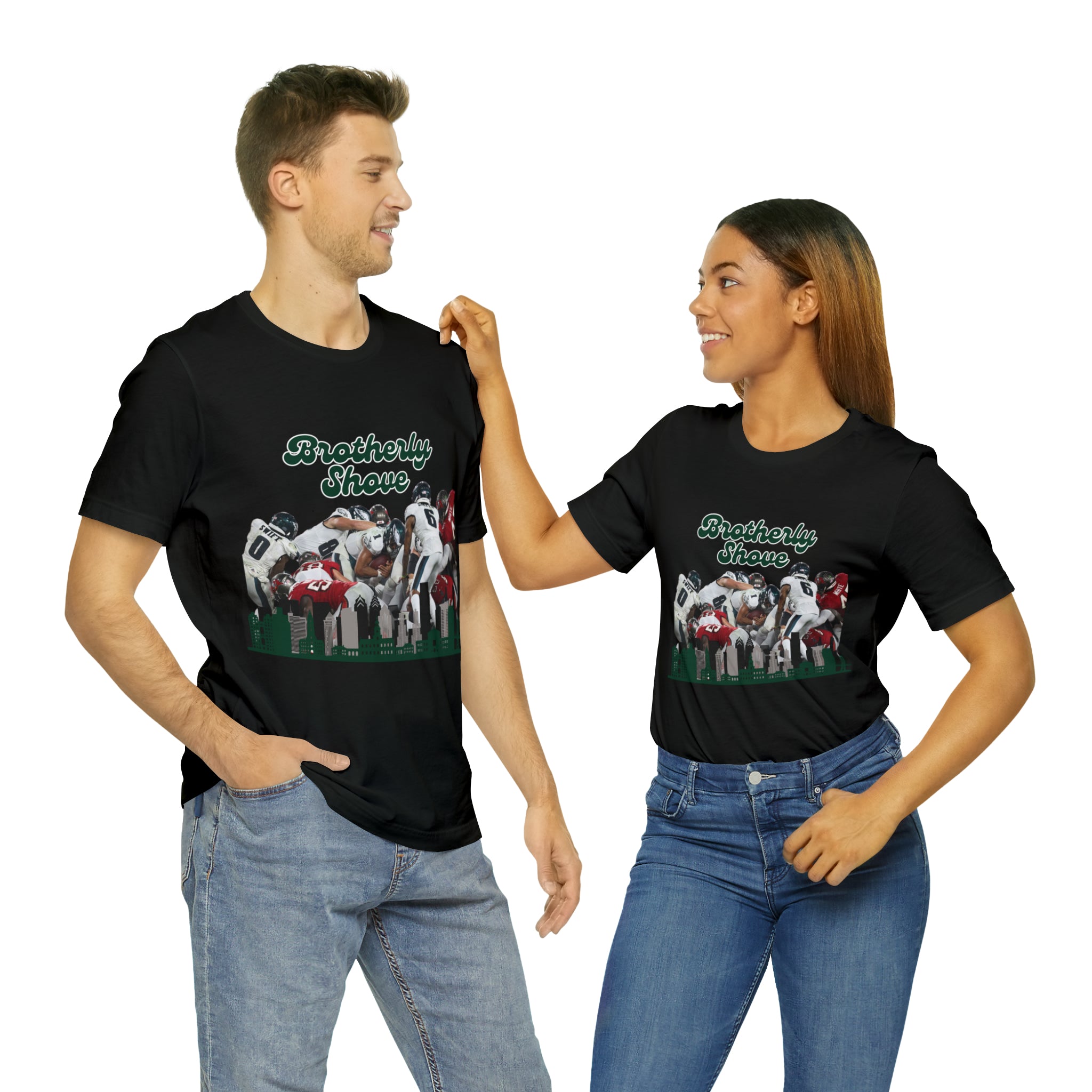 Brotherly Shove | Unisex Jersey Short Sleeve Tee – Coal and