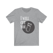 Load image into Gallery viewer, I WILL CUT BARBER Unisex Jersey Tee